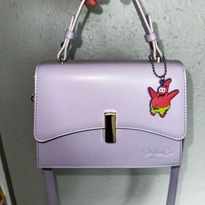 Lavender Handbag with Cartoon Charm